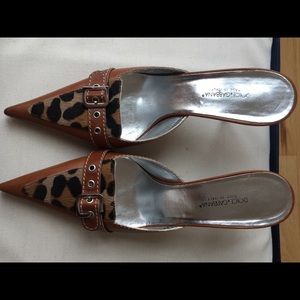 Dolce & Gabbana Leather and Leopard Skin Mules